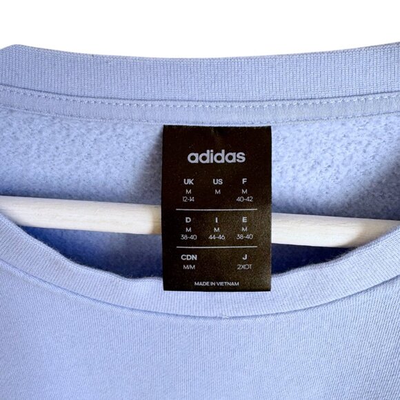 Adidas Womens Essentials 3-stripes Fleece Crew Sweatshirt Blue Medium EK5592 - Picture 4 of 7